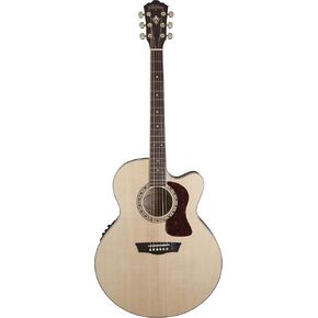 Washburn Heritage 40 Series 6 String Acoustic-Electric Guitar, Right, Natural Gloss (HJ40SCE-O)