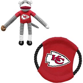 مجموعة ألعاب الحيوانات الأليفة من Littlearth للبالغين من الجنسين NFL Green Bay Packers Sock Monkey والقرص الطائر، لون الفريق، مقاس واحد
