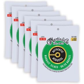 Martin MA140S Authentic Acoustic Marquis Silked 80/20 Bronze Light 12-54 (6-Pack Bundle)