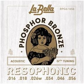 La Bella RPG6-1656 Phosphor Bronze Resophonic G- Tuning Acoustic Guitar String