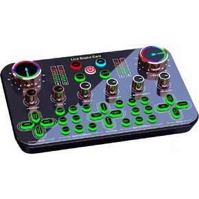 Live Sound Card Audio Mixer Audio Mixer Recording Desktop Singing Digital Lossless Transmission for Streaming Podcasting Gaming Recording Soundboard Built-in Battery