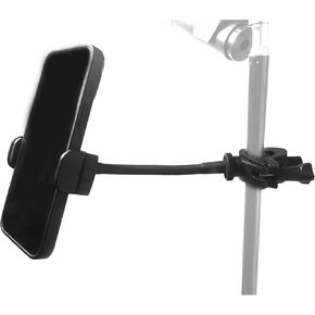 Mic Stand Phone Holder 360° Flexible Phone Mount for Microphone Stand，Adjustable Gooseneck Pole Phone Mount for Microphone，Rotatabe Phone Stand Compatible with for iPhone, for Android Cell Phone