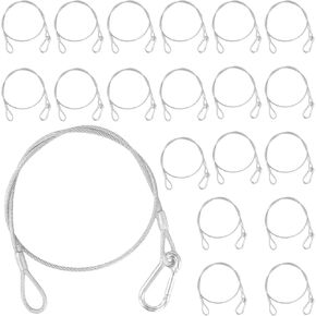 20PCS Safety Cable Lock, 304 Stainless Steel 110Lb Load Safety Cable Wire Rope, Stage Light Safety Cable for DJ Stage Light, Bike, Luggage