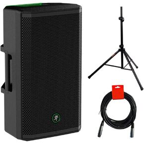 Mackie Thrash212 12" 1300W Powered PA Loudspeaker System Bundle with Steel Speaker Stand and XLR Cable