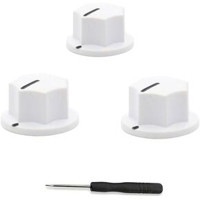 Cream White 3pcs Brass Insert USA Spec 1/4" Large and Small Knobs Bass Knobs For Jazz Bass Knobs