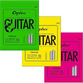 3 Sets Colorful Ball End Phosphor Bronze Folk Acoustic Guitar Strings Three Gauges (010-047) (011-052) (012-053)