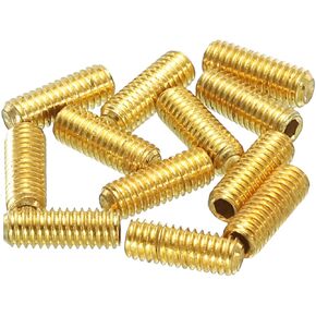 MECCANIXITY Guitar Bridge Saddle Height Adjustment Screws Metric M3x8 Gold for Electric Guitars Bridge 12pcs