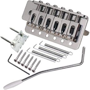 Electric Guitar Bridge Tremolo System Set with 6mm whammy Bar Compatible for 6 String Strat Guitar Tailpiece Replacement, Black