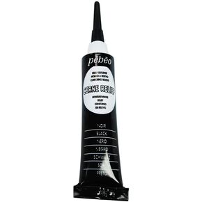 Pebeo Vitrail, Cerne Relief Dimensional Paint, 20 ml Tube with Nozzle - Black, 0.68 Fl Oz (Pack of 1)