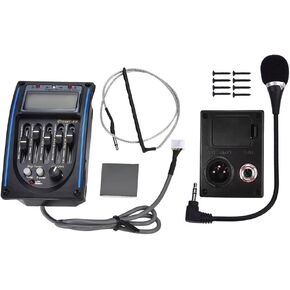 Electric Acoustic Guitar Pickup,5 Band EQ Equalizer Guitar Preamp Piezo Pickup Tuner with LCD Display for Acoustic Guitar Acoustic Pickups Guitar Pickup Acoustic Guitar preamp System