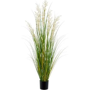 Artificial Plant, 47in Tall, 2pk Grass, Onion Grass Artificial Plant in Pot, Indoor Decorative Flowers & Plants, Ideal Housewarming/Office Gift