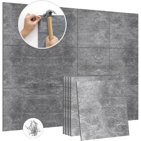 Mass Loaded Vinyl Soundproofing Pads, 0.71 lbs/sqft, 1 X 1 Feet(Per Piece) Sound Blocker, Sound Proof and Anti-Vibration Material(48 Pieces, 1/13 inch Thick, 200 Common Nails)