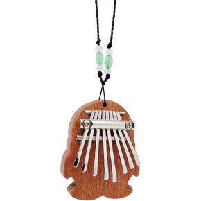Mini Kalimba Thumb Piano 8 Key Musical Instruments with Lanyard Gifts for Kids and Beginners (Penguin)
