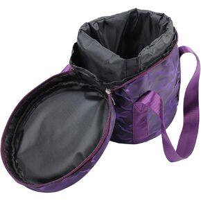 VGEBY Music Bowl Bag,Singing Bowl Storage Bag Crystal Singing Bowl Carrying Case with 2 External Pocket Dual Zipper (10in Pure Purple), VGEBYY6QTF2RHAO-12