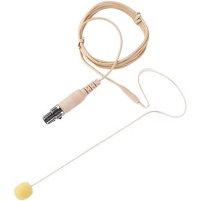 Single Headset Plug-in Lightweight Audio Technica Microphone，with 4 Pin Mini XLR Cable Suitable for shure System,Omnidirectional Microphone, Compatible with Multiple Devices-Beige
