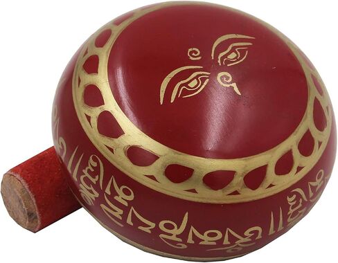 Tibetan Medium Size Singing Bowl Complete Set With Mallet and Brocade Cushion ~ For Meditation, Chakra Healing, Prayer, Yoga in Saudi Arabia