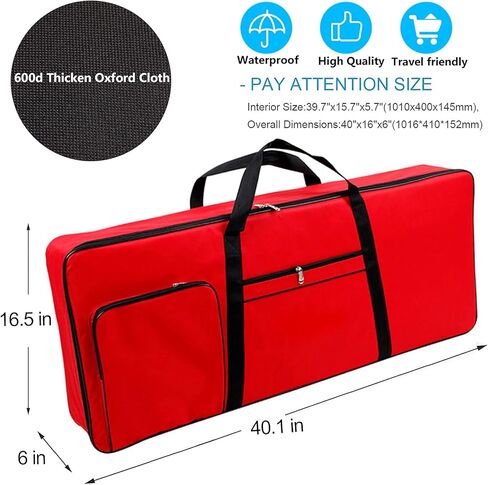Vilihkc 61 Key Keyboard Gig Bag Case,Portable Durable Keyboard Piano Waterproof 600D Oxford Cloth with 10mm Cotton Padded Case Gig Bag 40"x16"x6" in Kuwait