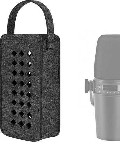 حقيبة حمل ميكروفون Geekria for Creators متوافقة مع Shure MV7، MV7X، Rode NT1، NT1-A، NT2-A، NT1000 حقيبة حماية للسفر (رمادي داكن) in Saudi Arabia