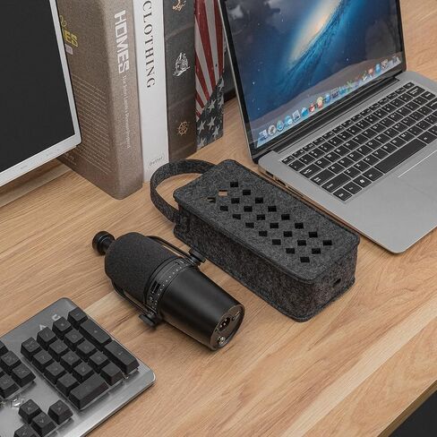 حقيبة حمل ميكروفون Geekria for Creators متوافقة مع Shure MV7، MV7X، Rode NT1، NT1-A، NT2-A، NT1000 حقيبة حماية للسفر (رمادي داكن) in Saudi Arabia