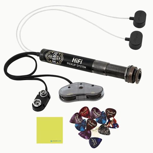 نظام التقاط الجيتار الصوتي HiFi من LR Baggs - حزمة لوحة جسر عالية الدقة مع 12 قطعة من قطع الجيتار وقطعة قماش لتلميع الأدوات الصوتية السائلة in Saudi Arabia
