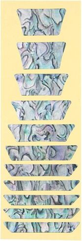 MECCANIXITY Fretboard Markers Inlay Stickers Decals for Guitars and Bass Trapezoidal Electric Guitar Fingerboard Sticker Green Silver 2Pcs in Saudi Arabia