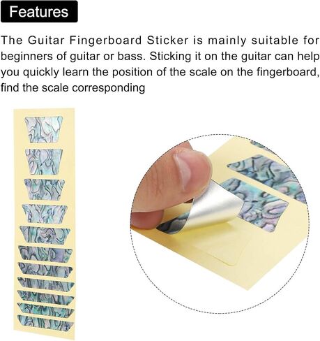 MECCANIXITY Fretboard Markers Inlay Stickers Decals for Guitars and Bass Trapezoidal Electric Guitar Fingerboard Sticker Green Silver 2Pcs in Saudi Arabia