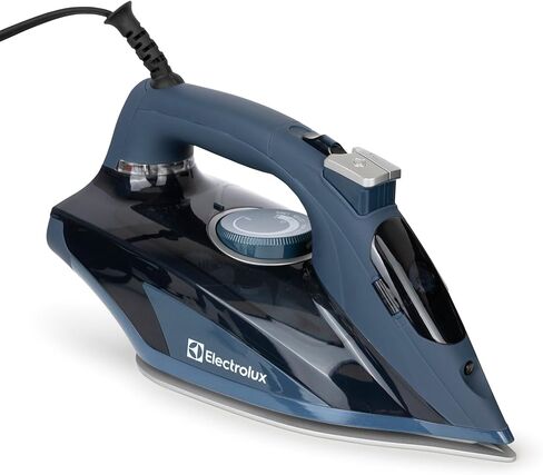 مكواة بخار الكترولوكس الاحترافية للملابس، مكواة ملابس بقوة 1700 واط مع حرارة سريعة، مكواة بخار قابلة للتعديل وقاعدة سيراميك ذاتية التنظيف - أزرق، LX1700 in Kuwait