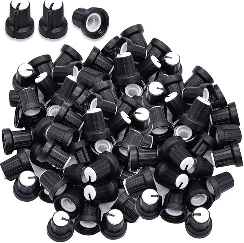 Taiss 100PCS potentiometer knobs,Potentiometer Control Knobs,Plastic Knurled Shaft 6mm Rotary knob volume control knob Rotary Potentiometer Knob（White） in Saudi Arabia