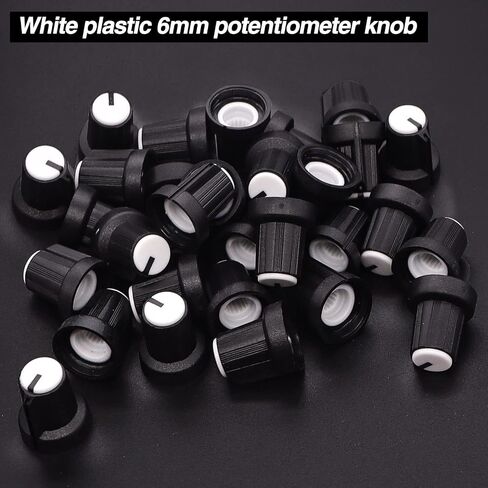 Taiss 100PCS potentiometer knobs,Potentiometer Control Knobs,Plastic Knurled Shaft 6mm Rotary knob volume control knob Rotary Potentiometer Knob（White） in Saudi Arabia