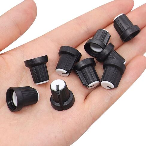 Taiss 100PCS potentiometer knobs,Potentiometer Control Knobs,Plastic Knurled Shaft 6mm Rotary knob volume control knob Rotary Potentiometer Knob（White） in Saudi Arabia