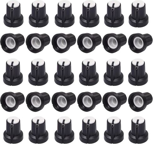Taiss 100PCS potentiometer knobs,Potentiometer Control Knobs,Plastic Knurled Shaft 6mm Rotary knob volume control knob Rotary Potentiometer Knob（White） in Saudi Arabia