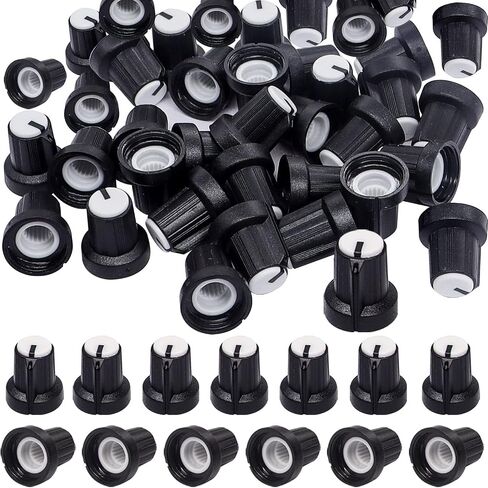 Taiss 100PCS potentiometer knobs,Potentiometer Control Knobs,Plastic Knurled Shaft 6mm Rotary knob volume control knob Rotary Potentiometer Knob（White） in Saudi Arabia