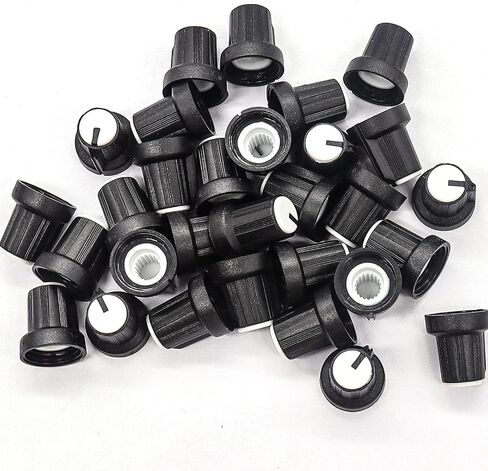 Taiss 100PCS potentiometer knobs,Potentiometer Control Knobs,Plastic Knurled Shaft 6mm Rotary knob volume control knob Rotary Potentiometer Knob（White） in Saudi Arabia