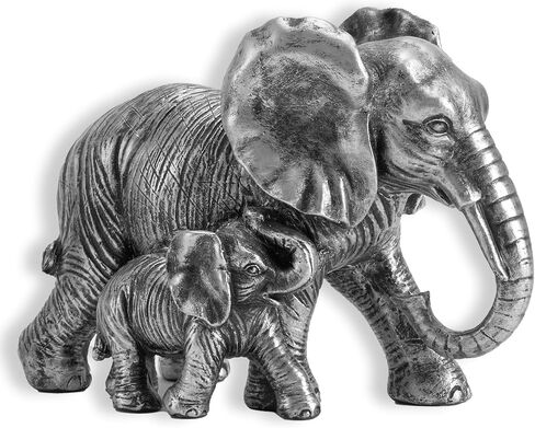 Elephant Statue Gifts for Women/Men/Mom/Father, Elephant Brings Good Luck, Parent and Child Elephant for Pregnancy Gifts, Mom or Father Day Birthday Gift(Antique Gold) in Saudi Arabia