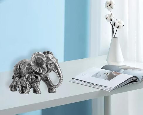 Elephant Statue Gifts for Women/Men/Mom/Father, Elephant Brings Good Luck, Parent and Child Elephant for Pregnancy Gifts, Mom or Father Day Birthday Gift(Antique Gold) in Saudi Arabia
