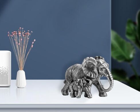 Elephant Statue Gifts for Women/Men/Mom/Father, Elephant Brings Good Luck, Parent and Child Elephant for Pregnancy Gifts, Mom or Father Day Birthday Gift(Antique Gold) in Saudi Arabia