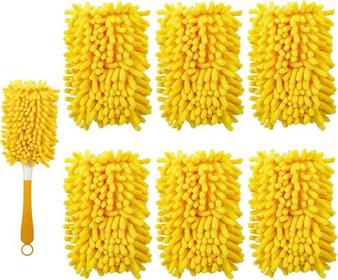 عبوة إعادة تعبئة غبار قابلة لإعادة الاستخدام من yicotira متوافقة مع غبار اليد swiffer - عبوات غبار شديدة التحمل 360 - منفضة مروحة سقف من الألياف الدقيقة لمقبض ممتد، 6 عبوات (المقبض غير متضمن) in Kuwait