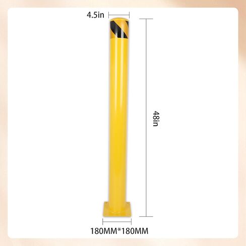 Safety Bollards Post, 36 inch Height 4.5 inch Diameter Steel Bollard Post，Anti-Collision Safety Post, Bollard Post for Parking Lots, Parks and Streets, 6 Packs in Saudi Arabia