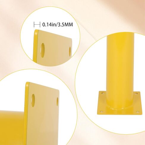 Safety Bollards Post, 36 inch Height 4.5 inch Diameter Steel Bollard Post，Anti-Collision Safety Post, Bollard Post for Parking Lots, Parks and Streets, 6 Packs in Saudi Arabia