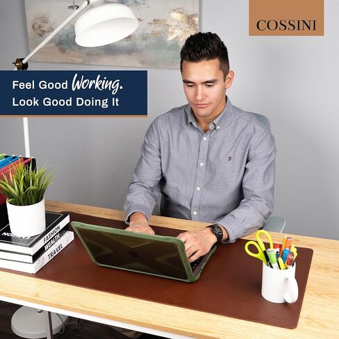 XL Desk Pad - Large PU Leather Desk Mat (3ft x 1.5ft) - Buttery Smooth Writing, Damage Blocking, Non-Slip, Waterproof - Home Office Computer Desk Protector Blotter Laptop Keyboard Mouse Pad in Saudi Arabia