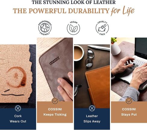 XL Desk Pad - Large PU Leather Desk Mat (3ft x 1.5ft) - Buttery Smooth Writing, Damage Blocking, Non-Slip, Waterproof - Home Office Computer Desk Protector Blotter Laptop Keyboard Mouse Pad in Saudi Arabia