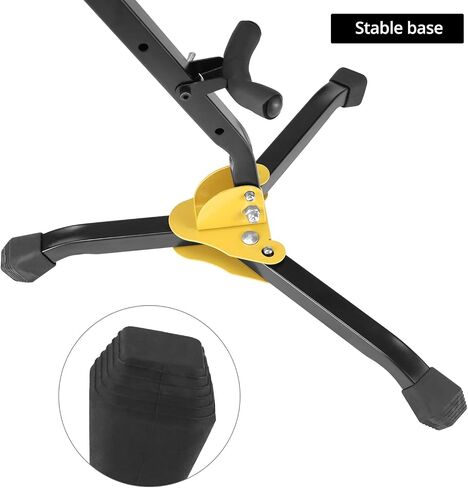 QWORK Saxophone Stand - 2 Pack Adjustable and Foldable Design with Soft Pad Protection for Alto and Tenor Saxophones, Durable Metal Base, Ergonomic Backrest in Saudi Arabia