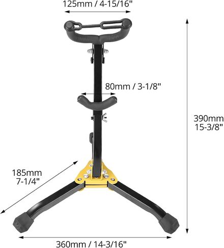 QWORK Saxophone Stand - 2 Pack Adjustable and Foldable Design with Soft Pad Protection for Alto and Tenor Saxophones, Durable Metal Base, Ergonomic Backrest in Saudi Arabia