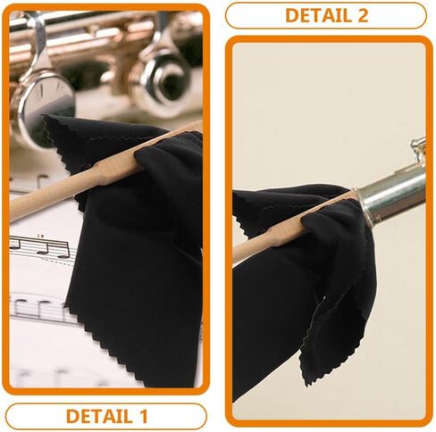 Clarinet Flute Cleaning Rod with Polishing Cloth Flute Cleaner Flute Cleaning Care Cleaning Kit Including Swab Rod and Cotton Cloths in Saudi Arabia