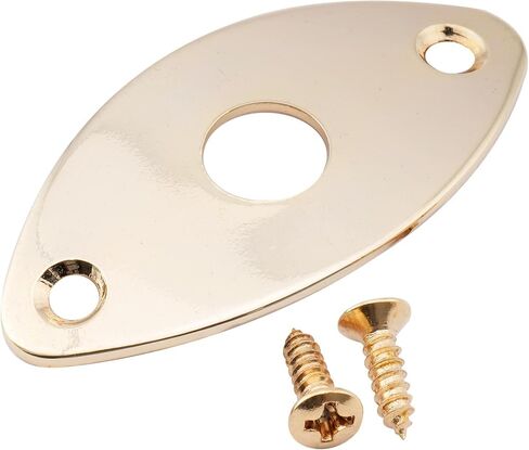 Musiclily Pro Steel منحني بيضاوي جيتار جاك لوحة كرة القدم نمط إخراج لوحة جاك للجيتار الكهربائي، أسود in Saudi Arabia