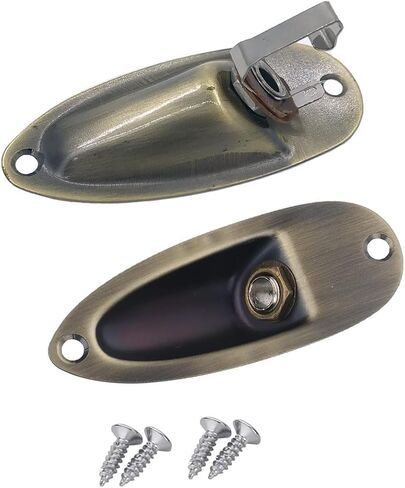 2Pcs Guitar Input Jack Socket Plate 1/4 Inch Output Loaded Parts Bronze Guitar Jack Plate with Screws Nut Compatible with Fender Stratocaster Strat Electric Guitar Replacement Parts in Saudi Arabia