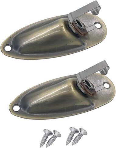 2Pcs Guitar Input Jack Socket Plate 1/4 Inch Output Loaded Parts Bronze Guitar Jack Plate with Screws Nut Compatible with Fender Stratocaster Strat Electric Guitar Replacement Parts in Saudi Arabia