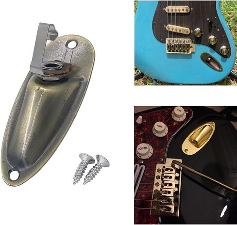 2Pcs Guitar Input Jack Socket Plate 1/4 Inch Output Loaded Parts Bronze Guitar Jack Plate with Screws Nut Compatible with Fender Stratocaster Strat Electric Guitar Replacement Parts in Saudi Arabia