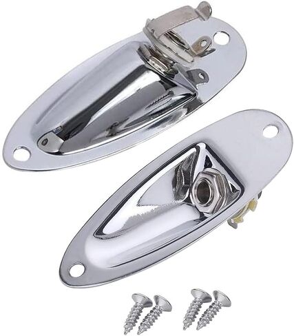 2Pcs Guitar Input Jack Socket Plate 1/4 Inch Output Loaded Parts Bronze Guitar Jack Plate with Screws Nut Compatible with Fender Stratocaster Strat Electric Guitar Replacement Parts in Saudi Arabia