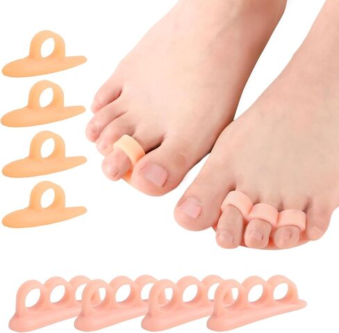 Welnove Hammertoe Corrector Gel Toe Straighteners - 8 Pcs Toe Support Pads Cushion - Realign Bent, Crooked, Curled, Claw, Hammer Toes - Firm Support in Saudi Arabia